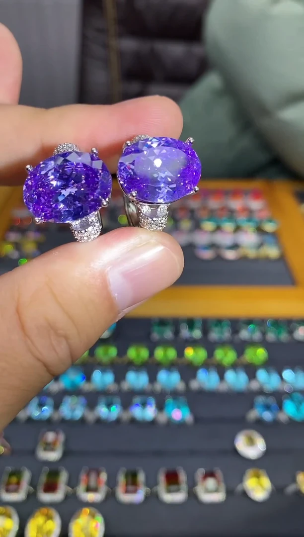 【闪购商品】彩色蓝宝石戒指银S925镶嵌062