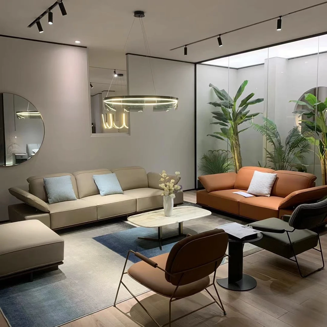 云何住大屋简约客厅真皮博古系列皮艺沙发大小户型家用H-SF2249-1