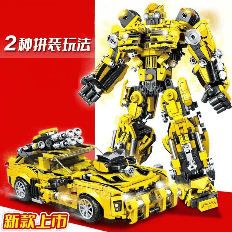 【鮀缘专属】大黄蜂积木变形机甲大黄蜂汽车兼容某高男孩儿童玩具