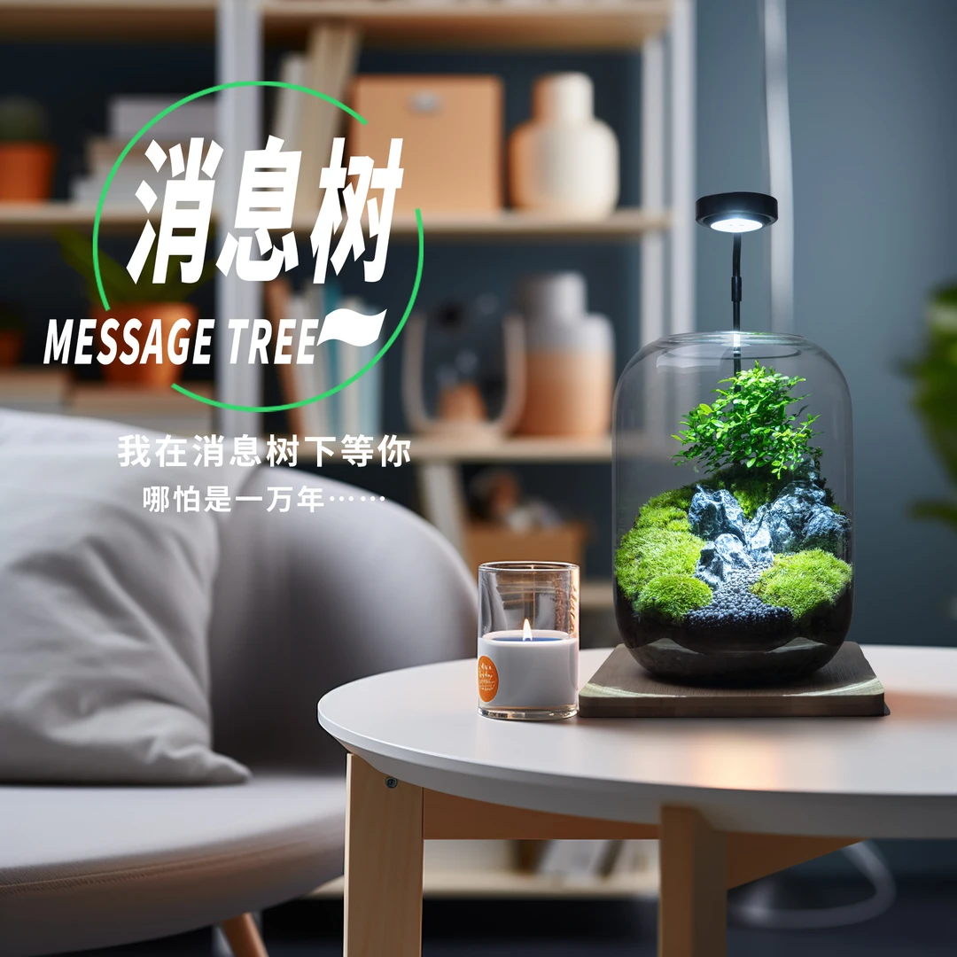 丘辰消息树生命之树苔藓微景观桌面生态瓶绿植摆件精致伴手礼品