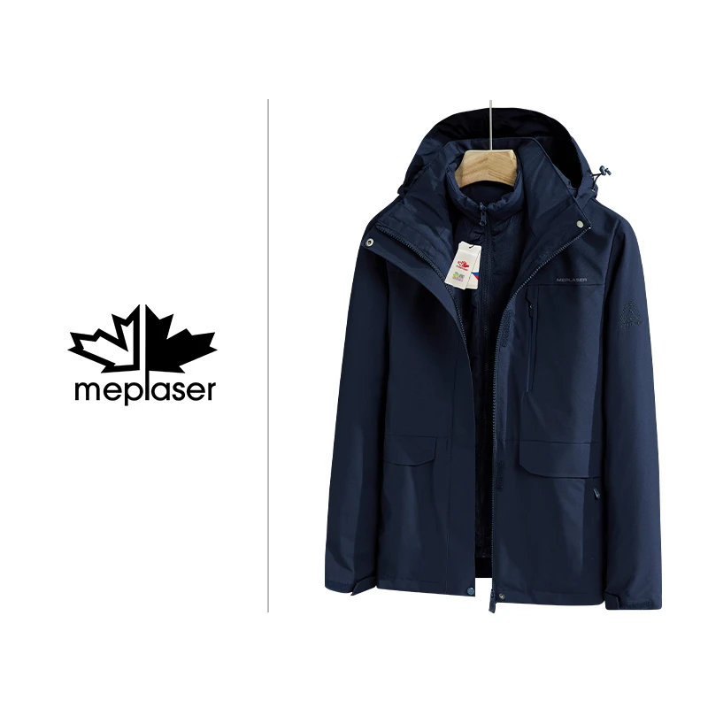 28A66冬季户外防水防风保暖冲锋三合一情侣外套