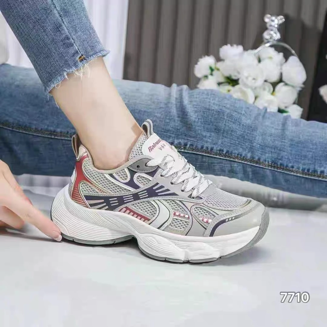 Z282-17-厚底老爹鞋女2024新款爆款复古百搭透气运动增高休闲鞋