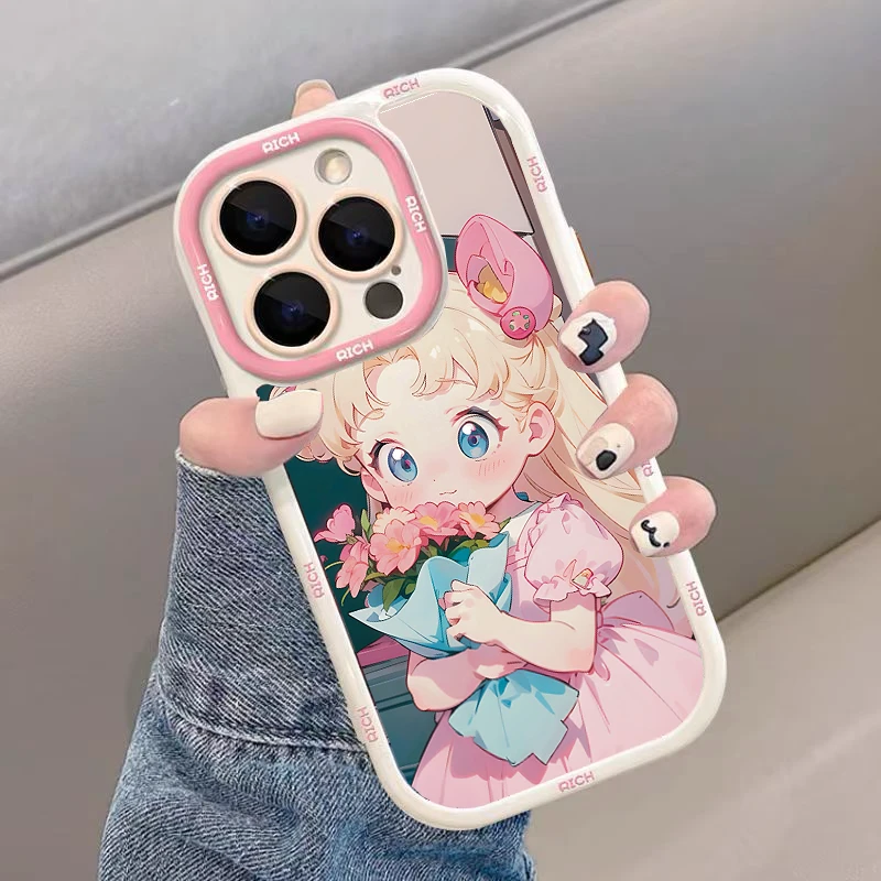 捧花美少女适用华为vivo小米oppo苹果手机壳女iPhone15/14/13爆款