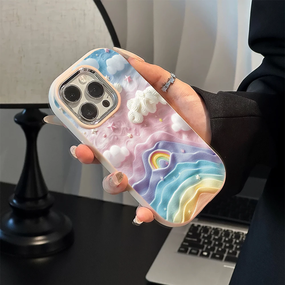 彩云适用vivo华为oppo苹果14防摔手机壳女13promax小米iPhone15