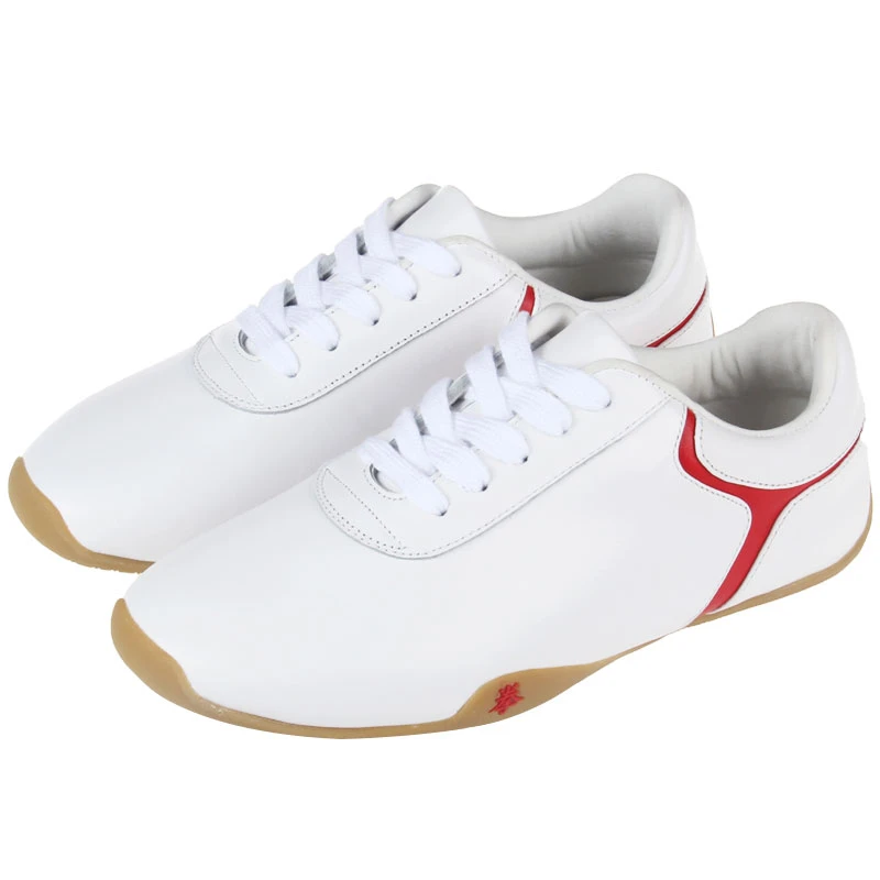 红棉太极鞋软牛皮男女款式武术表演练功鞋运动高档皮鞋