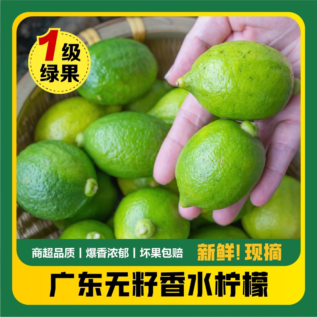 【一级果无籽无苦】新鲜广东香水柠檬爆香青柠水果摆摊柠檬茶包邮