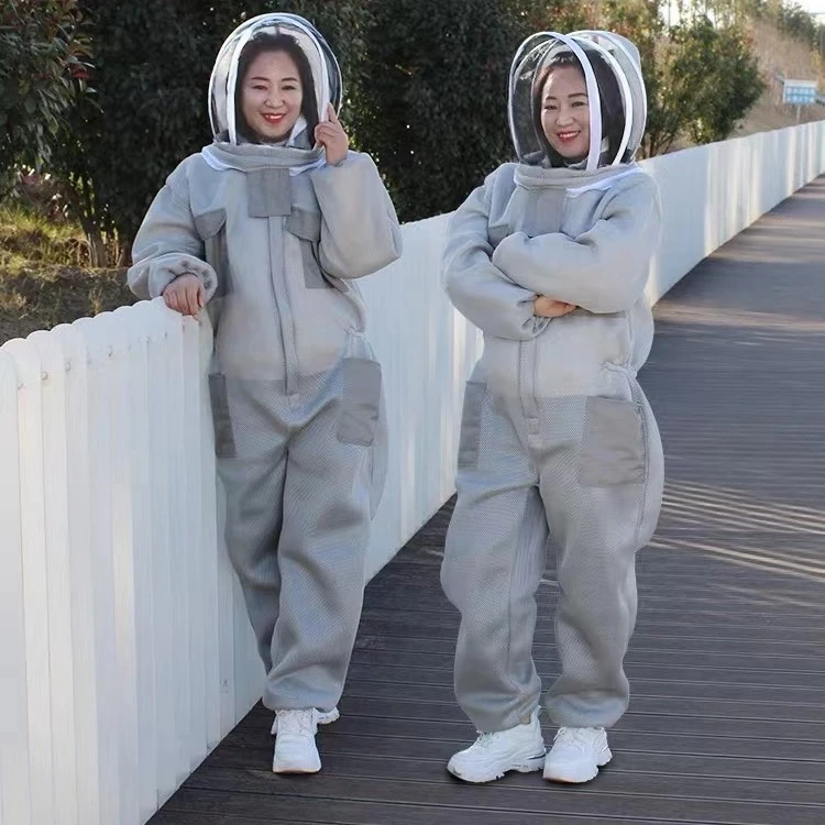 蜜蜂防护服养蜂取蜜专用防蜂衣加厚连体蜜蜂衣全套透气捉蜜蜂服装