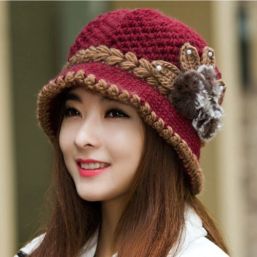 帽子女秋冬天女士保暖帽中老年人针织毛线帽冬季骑车护耳帽妈妈帽