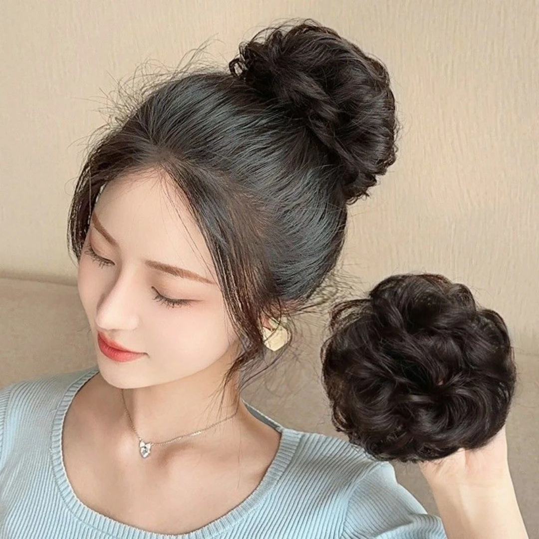 假发减龄橡皮筋发包盘发拉花小丸子花苞女头花蓬松卷发大发圈气质