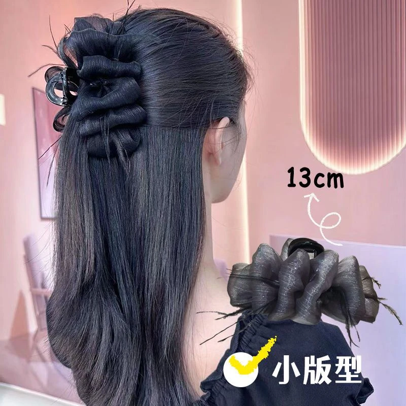 【羽毛云朵泡泡抓夹】高颜值小众爆款高雅简约风发夹发饰头发夹子