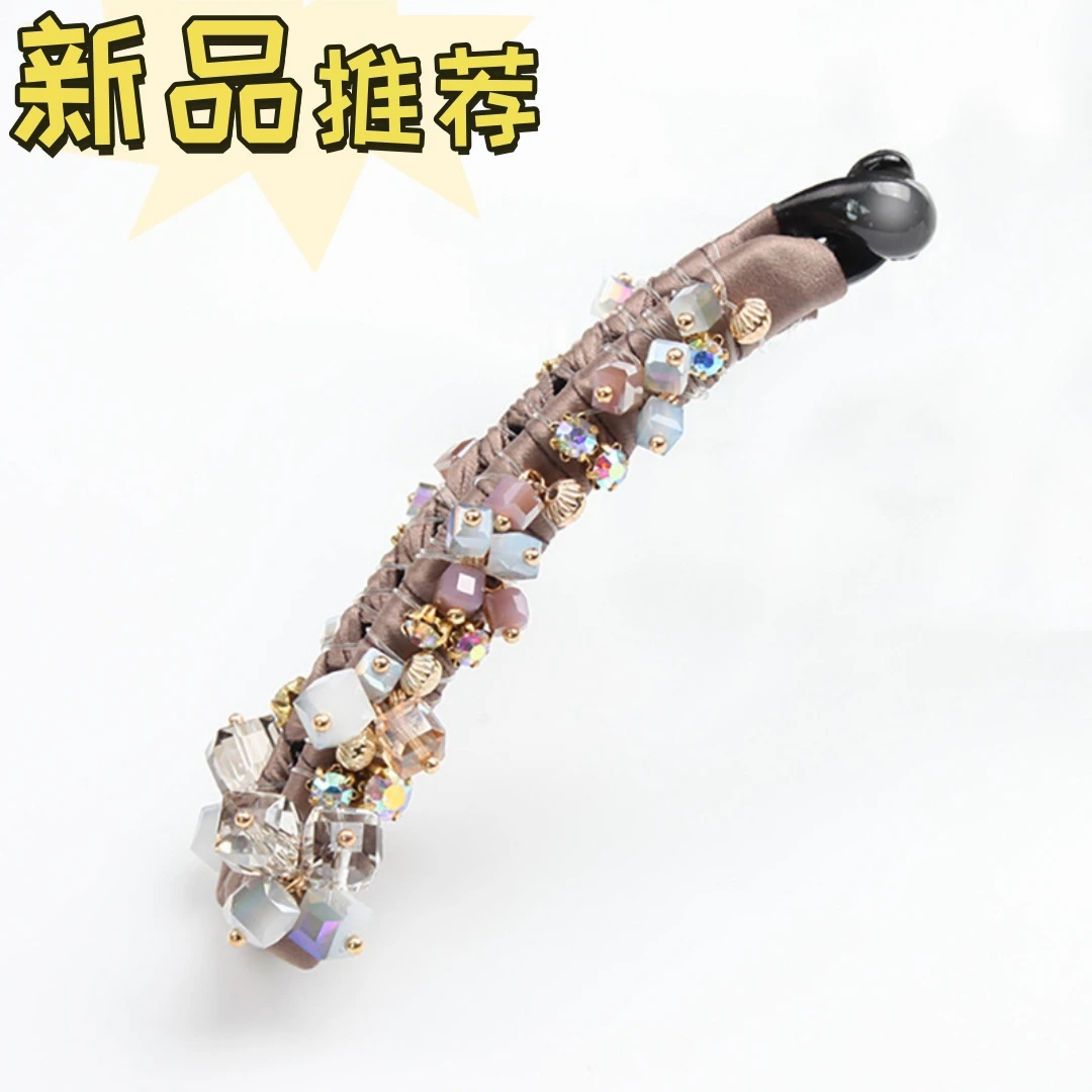简约韩版优雅新款百搭香蕉夹成人水晶发饰高档竖夹盘发女式气质