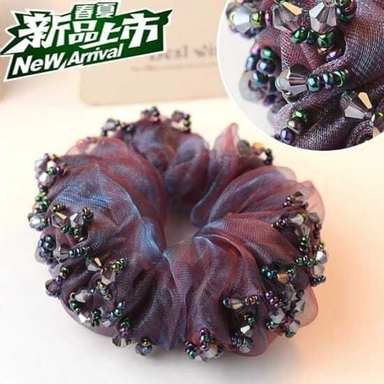 水晶头绳韩国小清新简约淑女发圈发绳橡皮筋马尾头花扎头发发绳