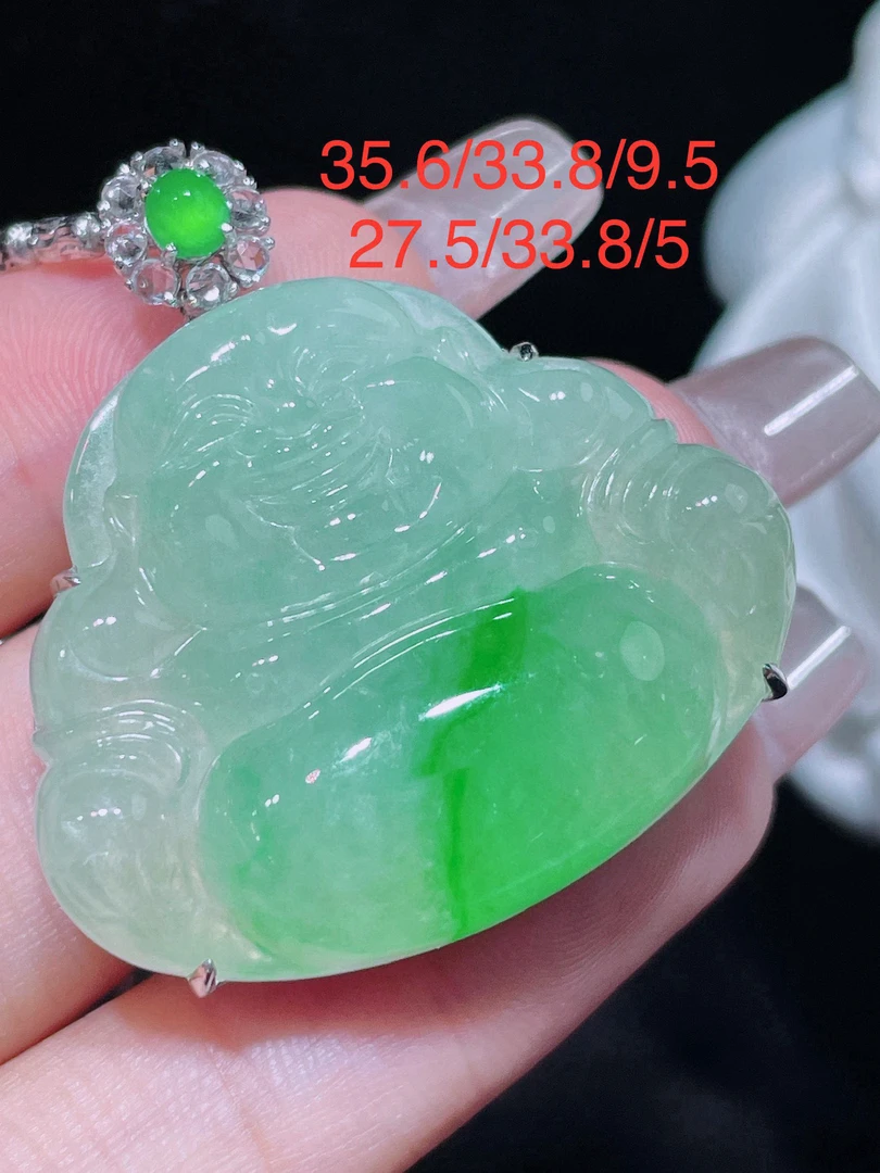 飘绿佛公吊坠镶嵌