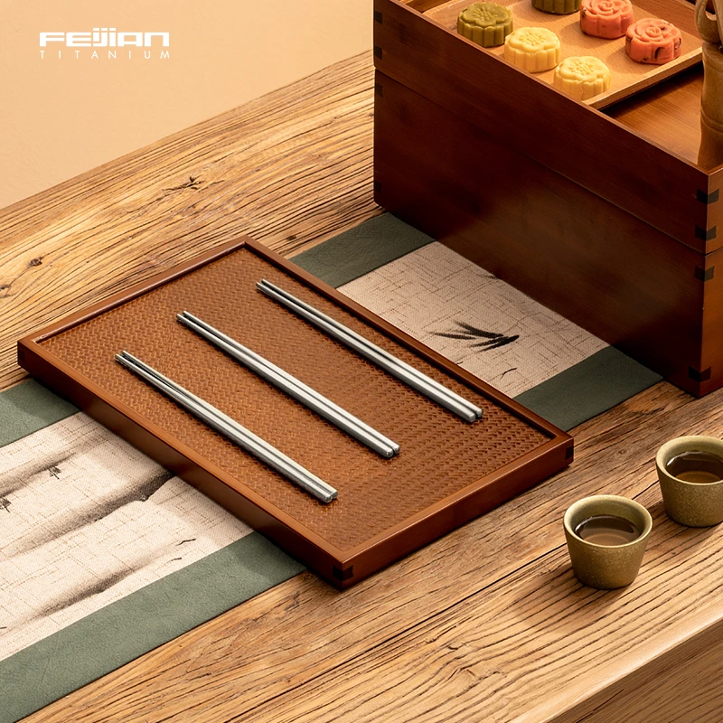 FEIJIAN 飞剑【素色钛筷】飞剑纯钛筷子高档家用隔热单人装防霉