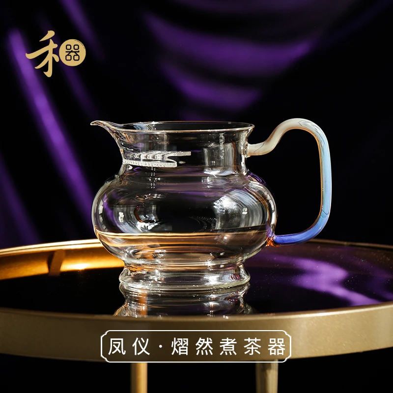 禾器凤仪·凤尾熠然煮茶器 高硼硅 玻璃茶具 纯手工大号耐热泡壶
