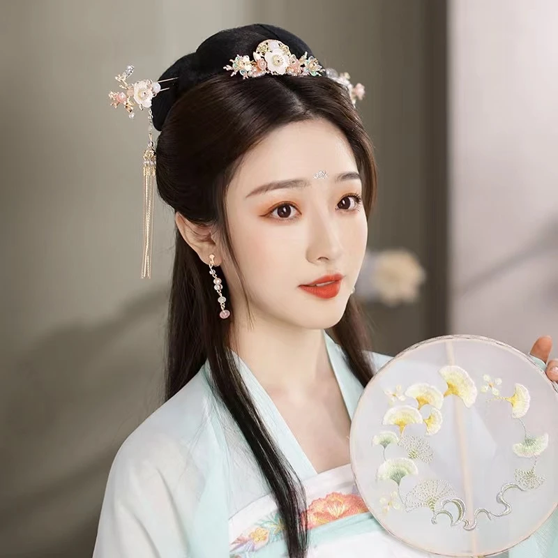 汉服头饰女超仙流苏发簪全套古风发梳套装HF073合金