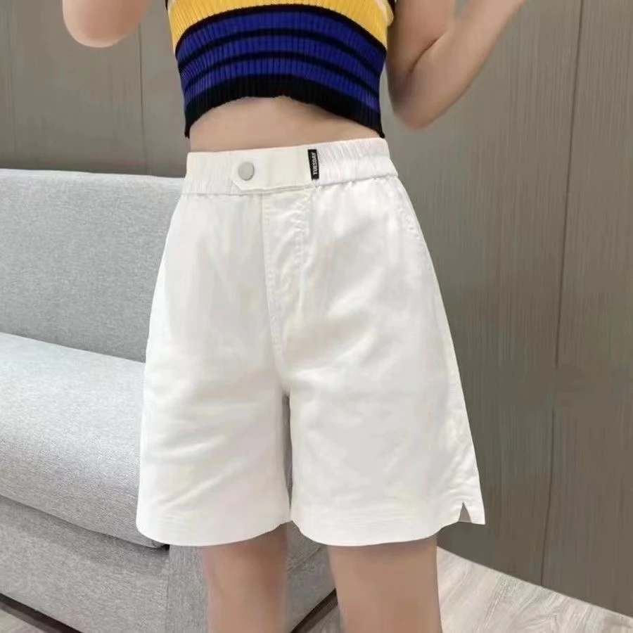 夏季新款短裤女高腰显瘦气质百搭休闲宽松减龄松紧腰妈妈装五分裤