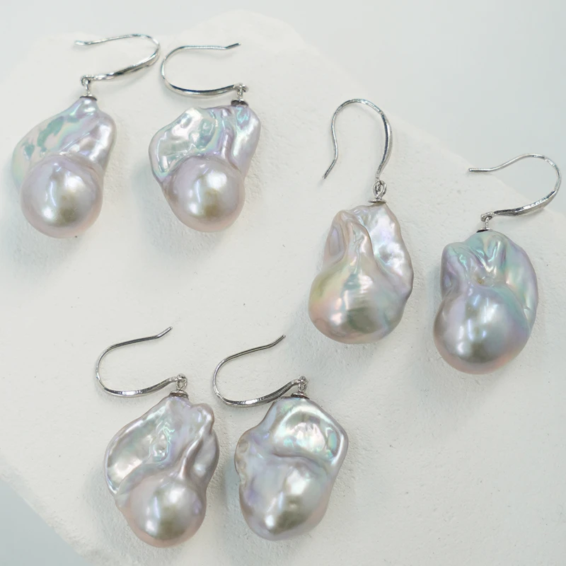 【蓝血大巴耳环】天然巴洛克珍珠明星时尚耳饰 多样性发货一对