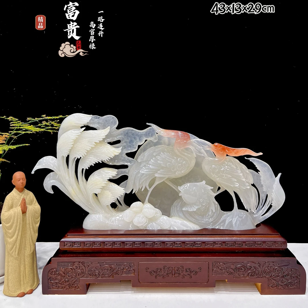 《一路富贵》巧雕家居装饰玉石摆件乔迁开业办公室客厅玉石工艺品