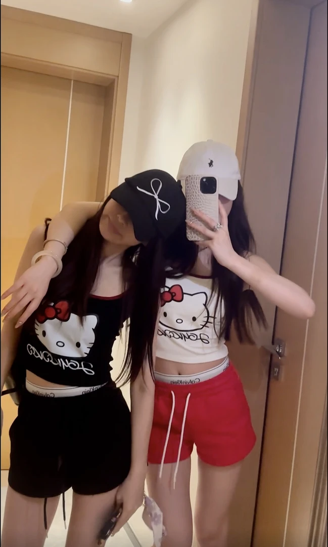 JJio【Hello猫吊带 】可可爱爱带胸垫