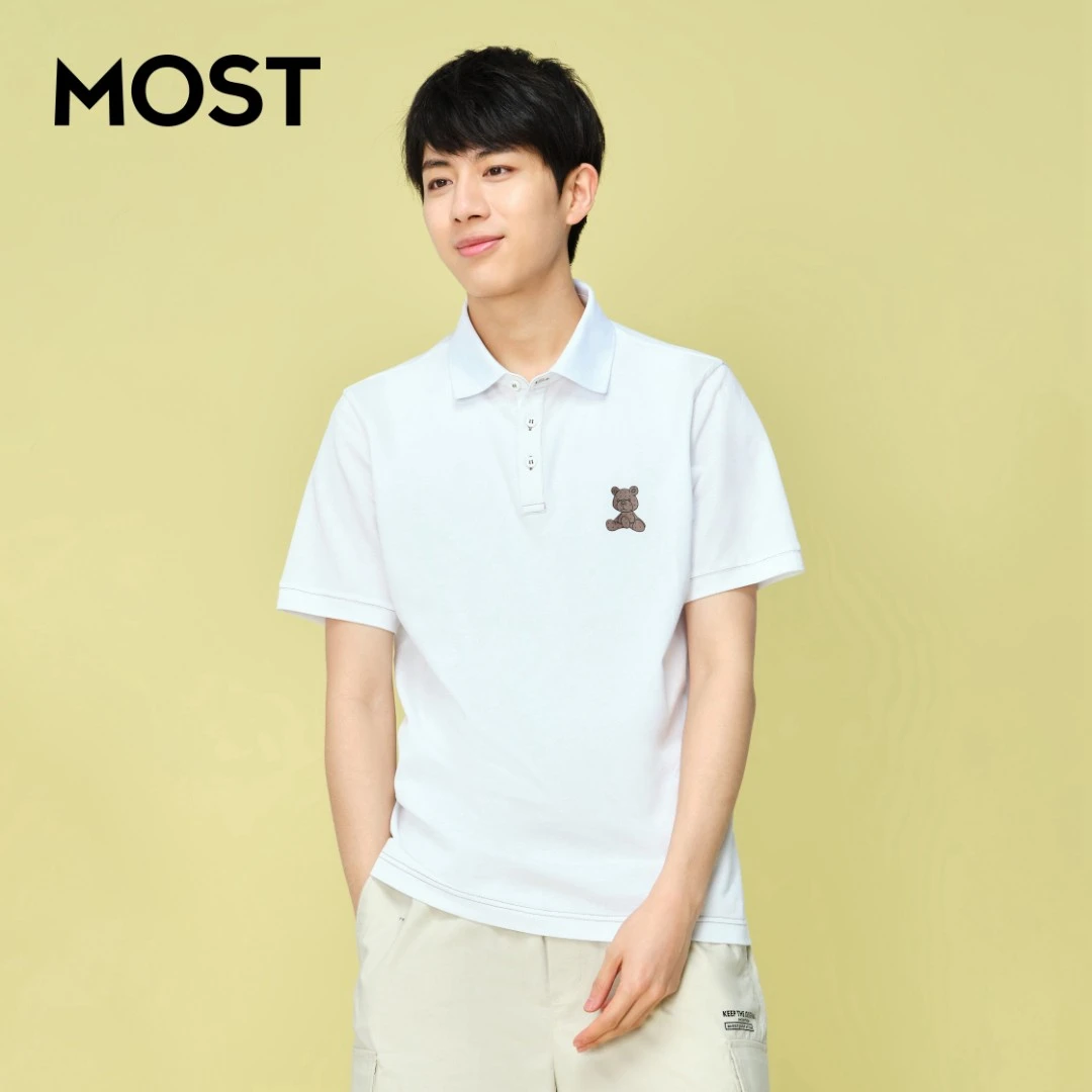 MOST/漠士男士Polo衫白色纯棉有气质丨C204106062