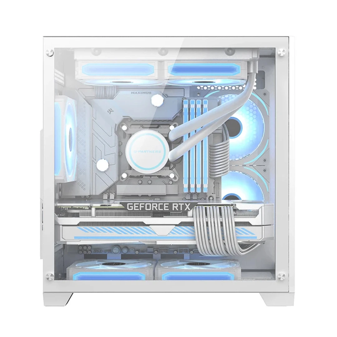 GALAXY/影驰白色diy水冷纯黑海景房透明个性高颜值分体开放式主机