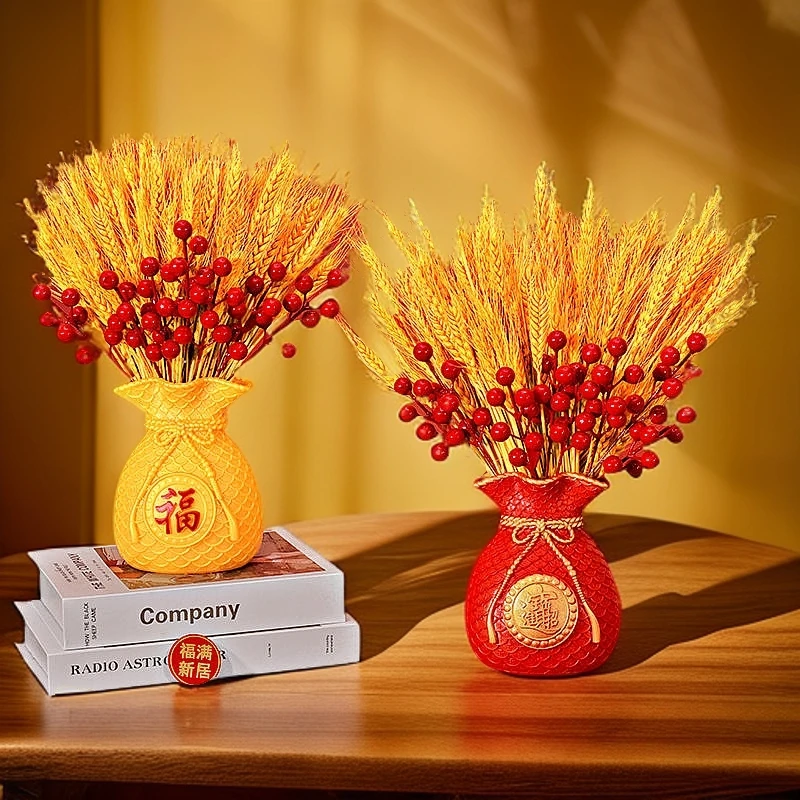 天然黄金大麦永久干花束树脂福袋钱袋子客厅摆放花麦穗装饰仿真花