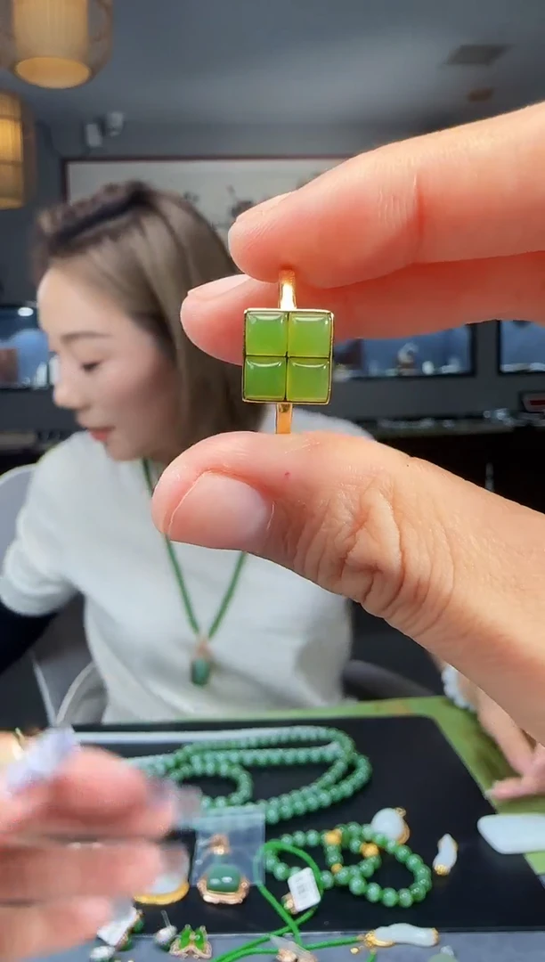 【闪购商品】和田玉戒指银S925镶嵌1