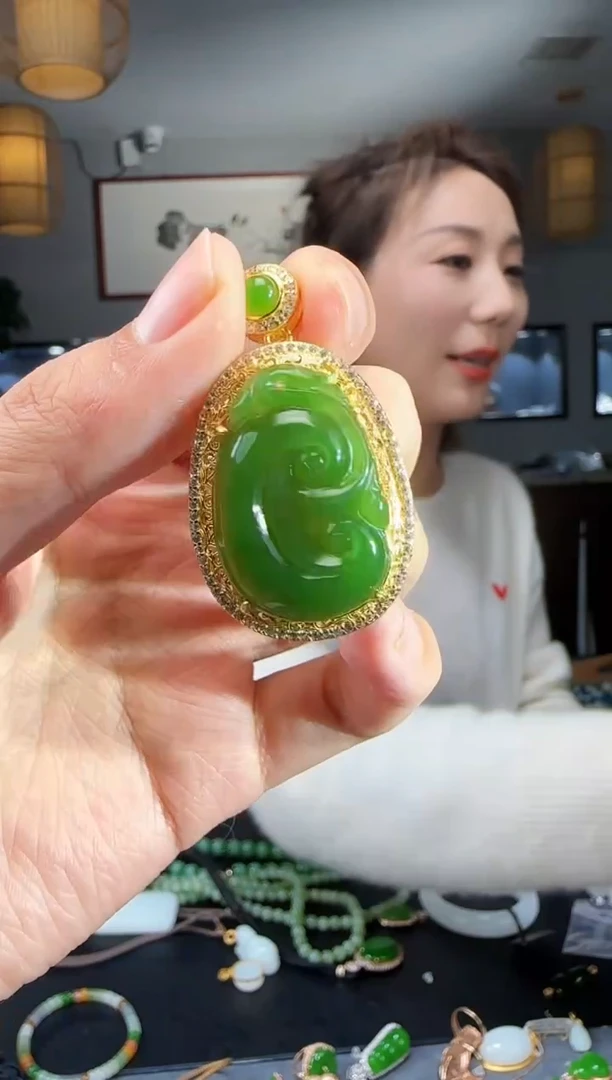 【闪购商品】和田玉吊坠(不含链)银S925镶嵌1