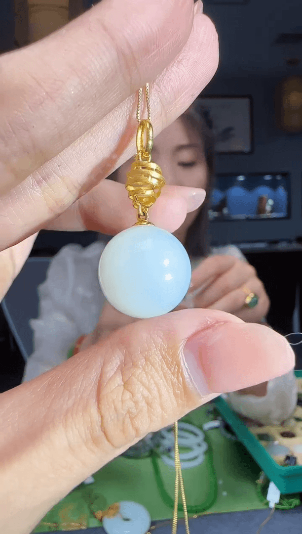 【闪购商品】和田玉吊坠(不含链)18K金镶嵌1