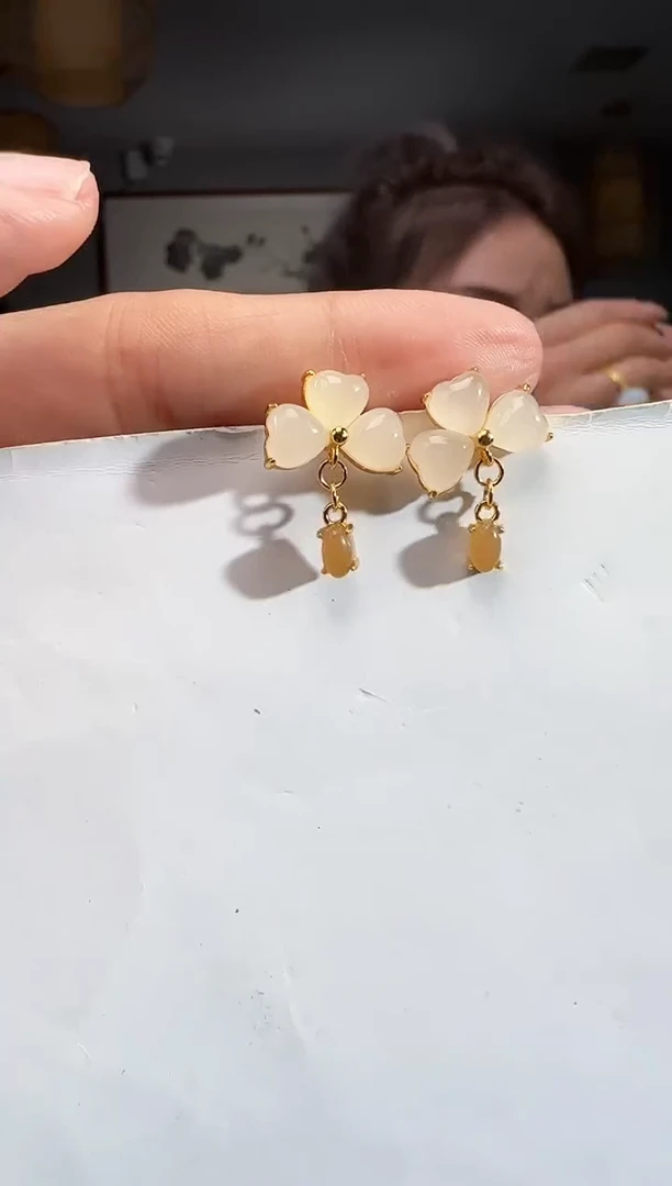 【闪购商品】和田玉耳多银S925镶嵌1