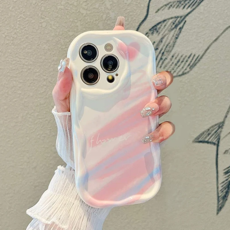 晕染粉适用苹果15promax手机壳iPhone14防摔13软套硅胶12全包创意