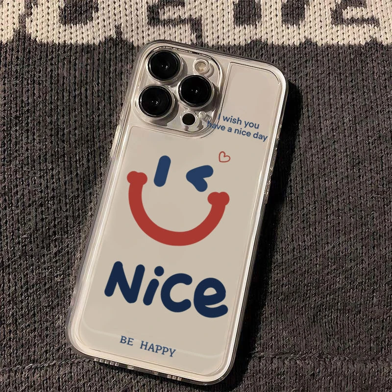 ins潮牌Nice day微笑iphone15苹果14promax硅胶13pro透明12/11/XR