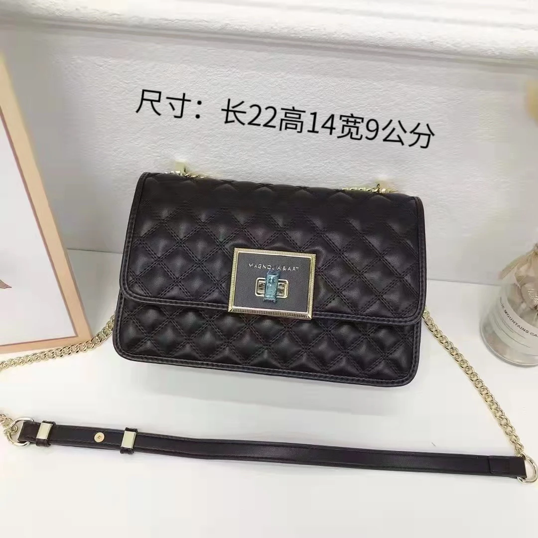 专柜正品时尚哑光链条包百搭小方包高级小香风