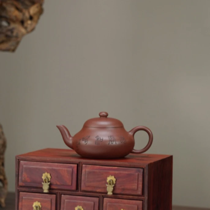 【手印紫砂】 君德壶 原矿紫泥 160cc精工半手工紫砂壶手制