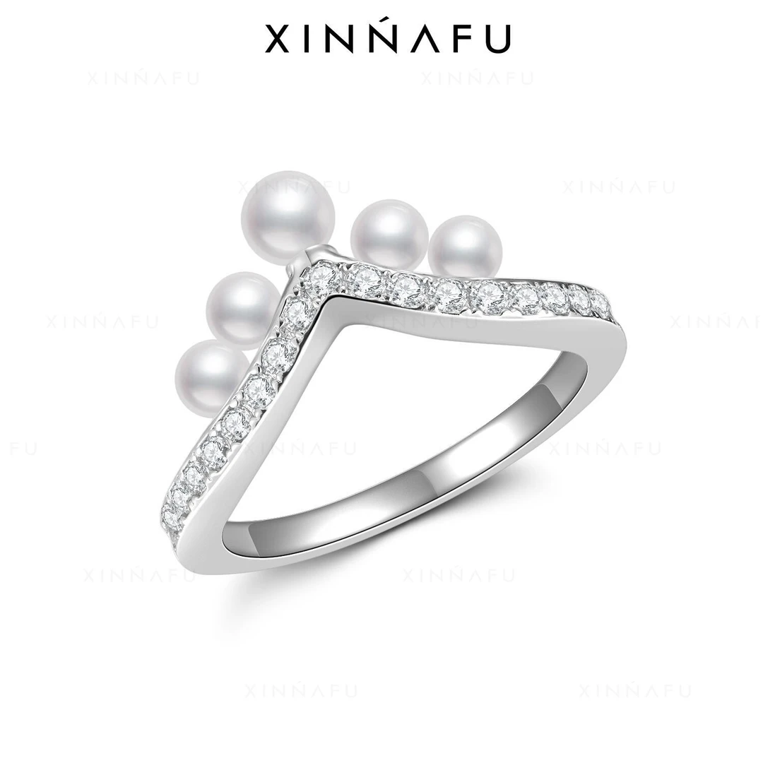 925银合成锆石戒指 ‘’约瑟芬‘’珠珠配戒百搭简约