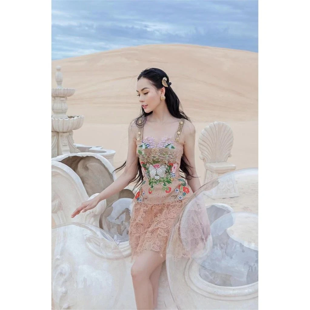 【DÉ MYSTÈRE】小众轻奢复古重工高级蕾丝刺绣气质套装 GSEN760