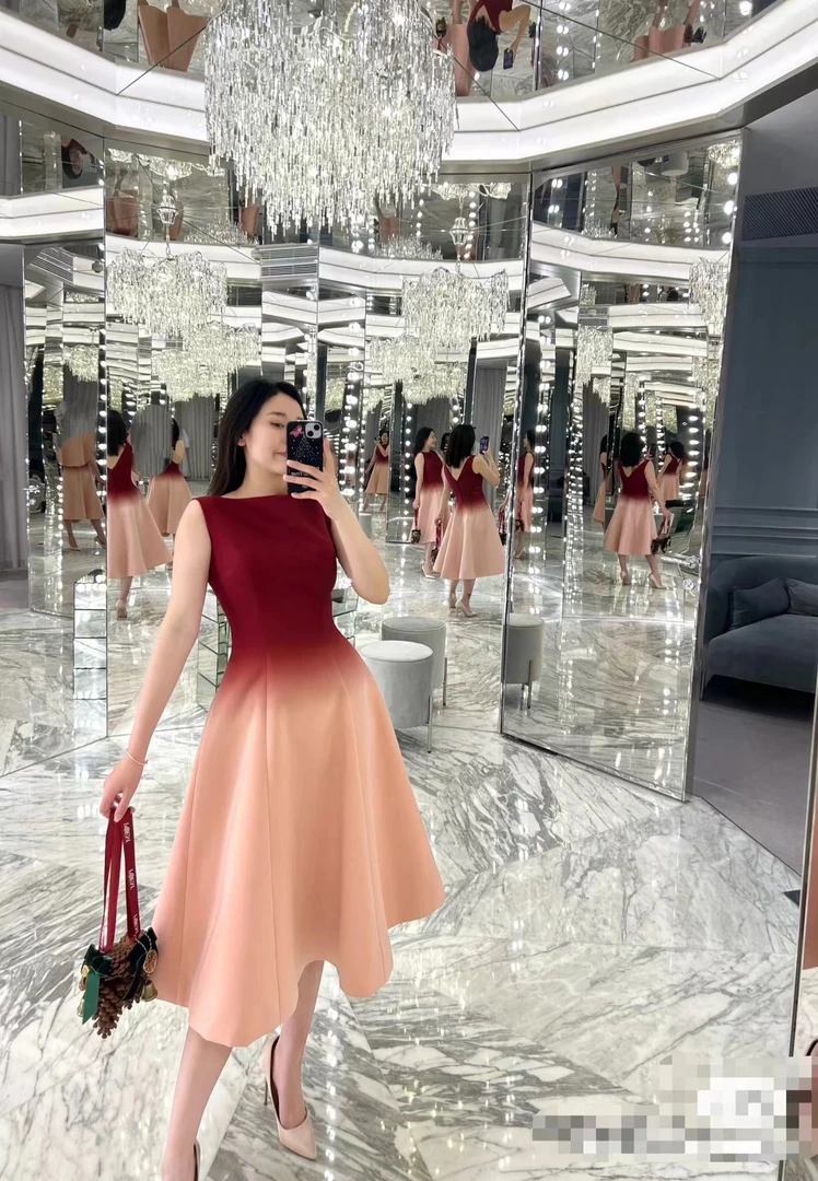 越南小众优雅宴会气质露背礼服裙夏季新款收腰连衣裙GXBHES30348