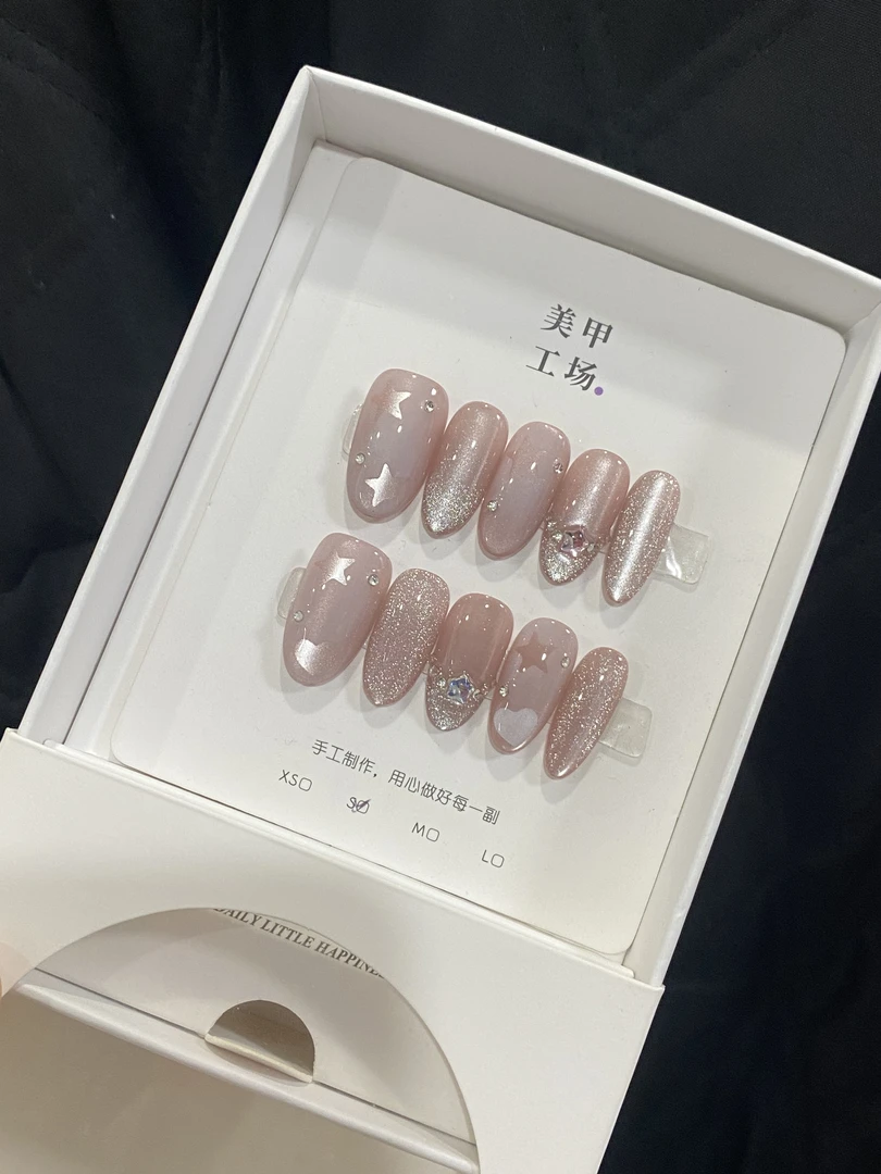 批发专属镂空星星钻戒-纯手工穿戴甲(不含盒子,不含果冻胶,裸甲)