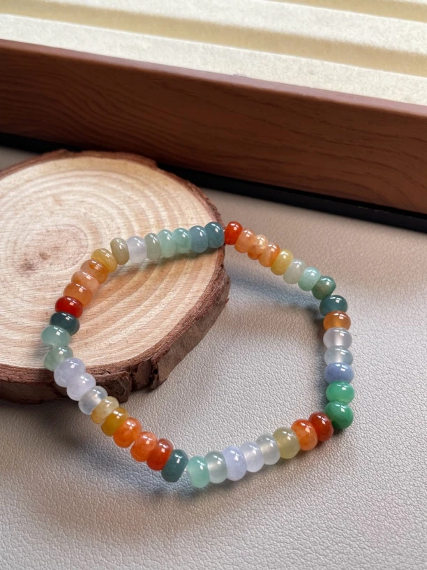 天然缅甸翡翠A货多宝手串