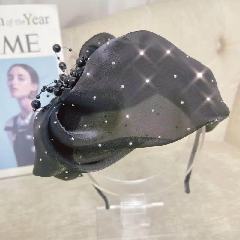 新高级时尚礼帽发箍日常宽边遮发时尚法式英伦风贵气发饰头饰女娘