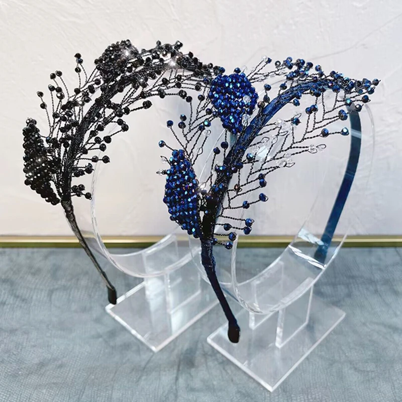 西家新娘法式手工铜丝线串珠复古头箍气质时尚压发头饰发卡头箍潮