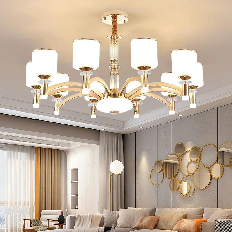 现代轻奢吊灯客厅灯大气家用中山灯具大厅主灯金色卧室餐厅家居灯