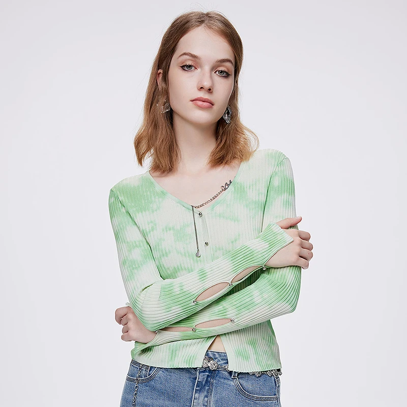 COLOVE【碧波荡漾】毛针织衫241Q171