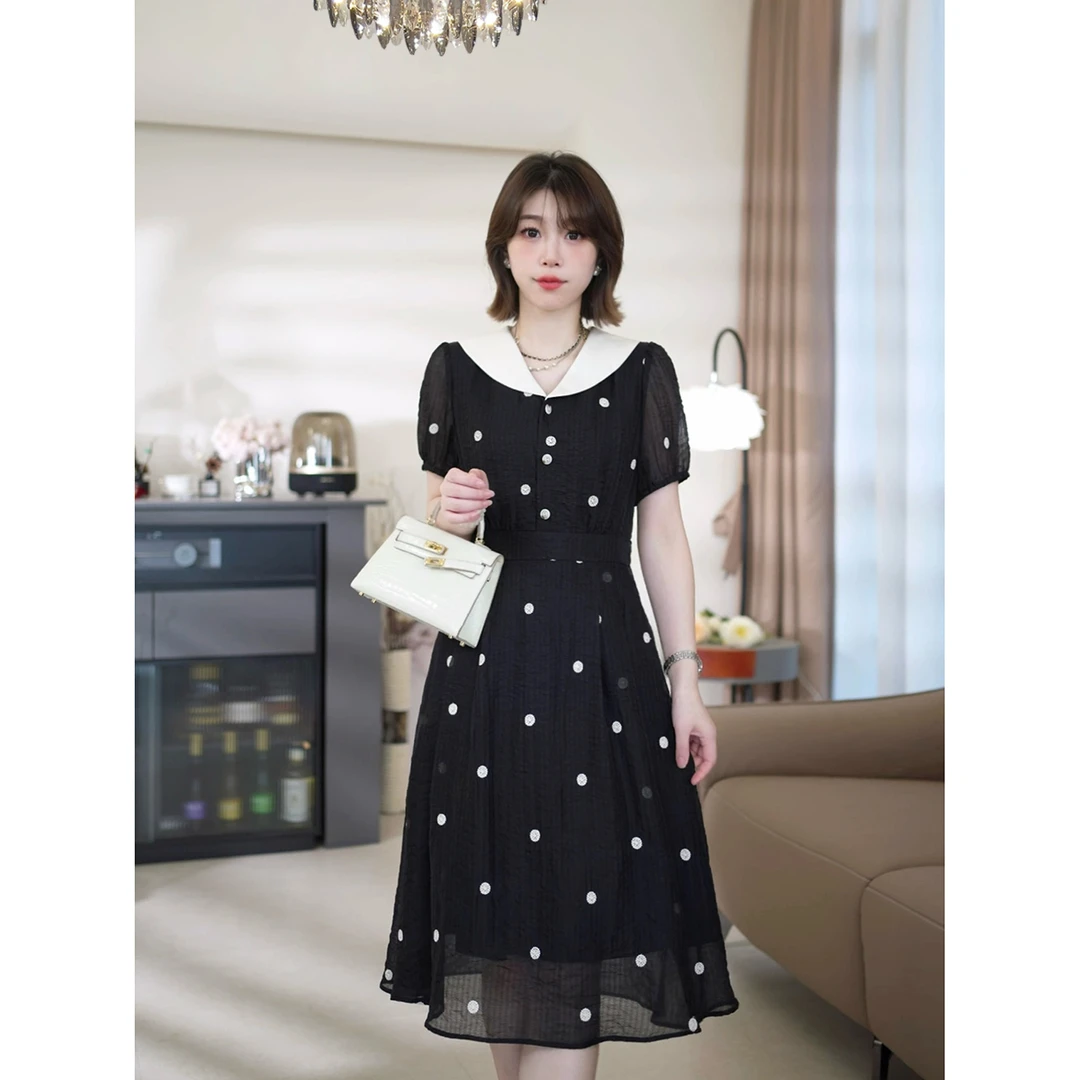 斯洋洋夏季轻奢显瘦时尚波点显白通勤气质百搭连衣裙LYQ2406044YY