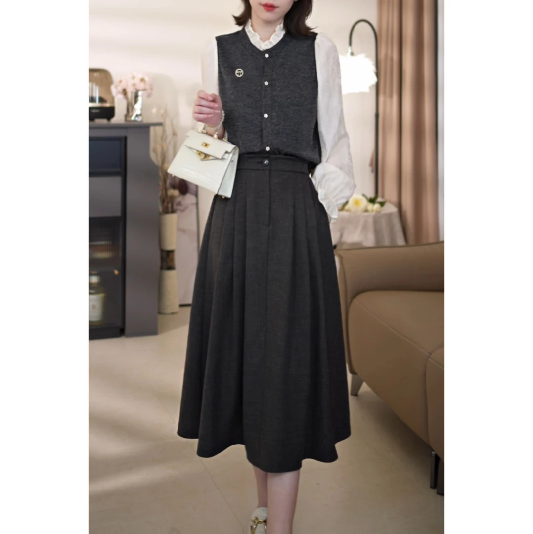 斯洋洋秋季新款气质通勤高腰抗皱百搭半身裙BQ408A007SYY