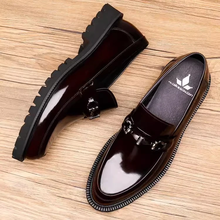 春季男士正装商务皮鞋男圆头英伦漆皮亮面男鞋真皮休闲皮鞋男潮流