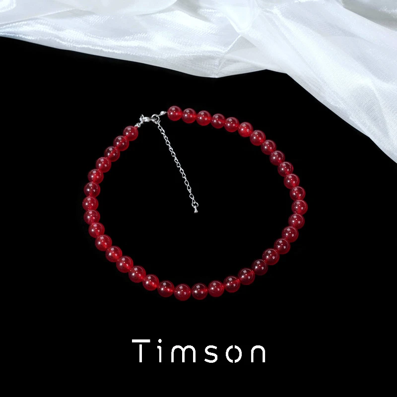 非金属仿水晶项链 复古气质小众高级感时尚串珠项链锁骨链轻奢