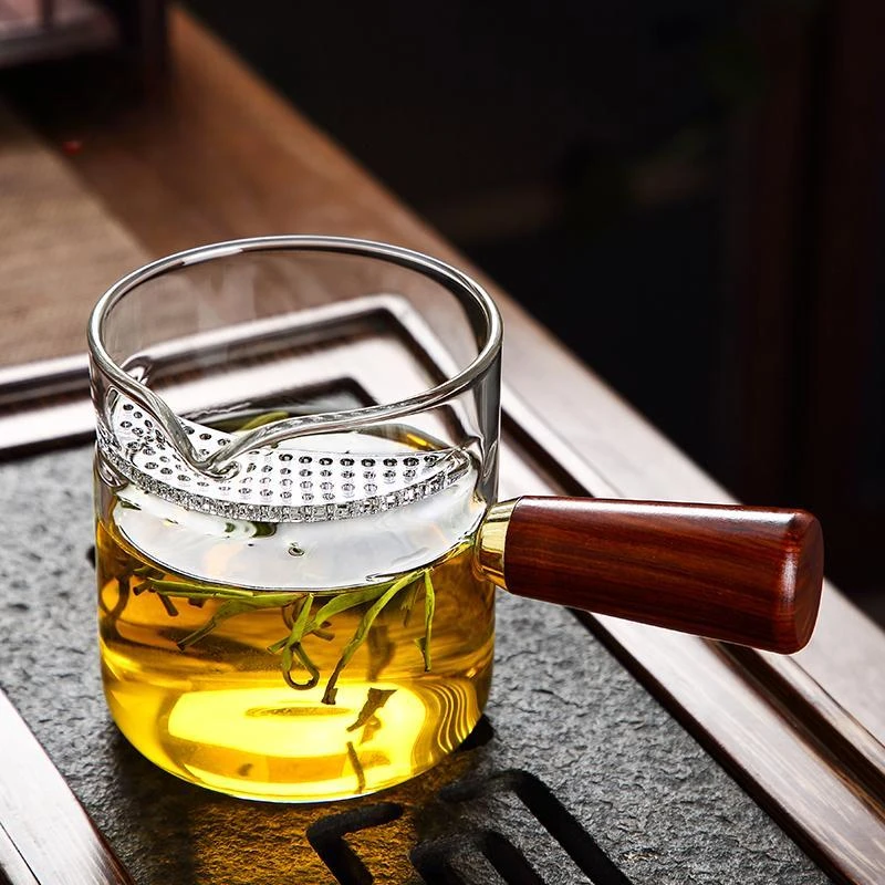玻璃茶壶耐高温月牙过滤茶水分离泡茶壶绿茶分茶器公道杯功夫茶具