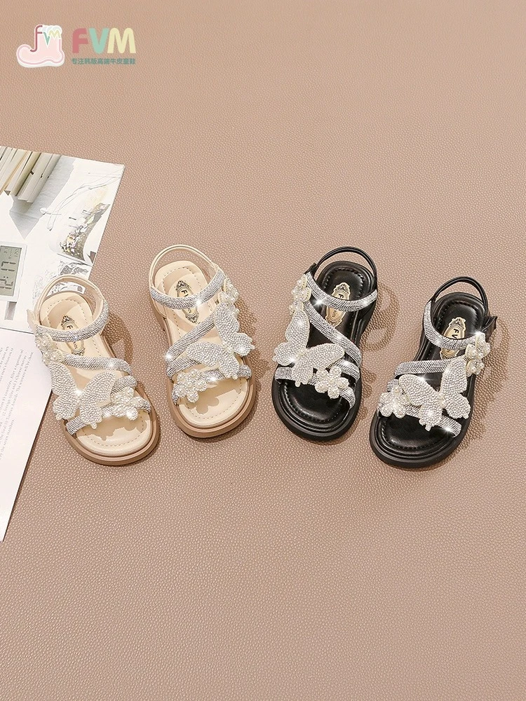 【新疆包邮】66339 夏季女童魔术贴凉鞋小女孩软底沙滩鞋休闲童鞋